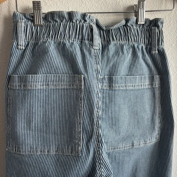 Universal Thread Light Blue Pinstripe High-Rise Railroad Tapered Striped Pants - Picture 9 of 12